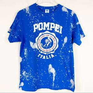 Custom Bleached Pompéi Italia Travel Tee Sz S